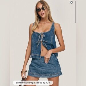 Princess Polly: Stefenie Denim Skort Mid Wash: Size 4